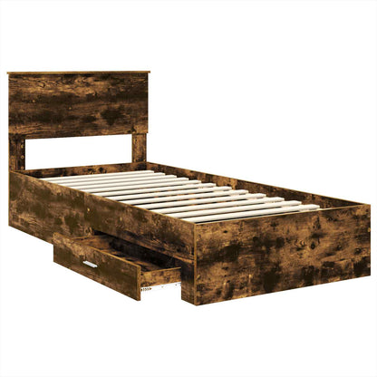 Struttura del letto Rovere fumé 90 x 200 cm Legno multistrato | homemem39