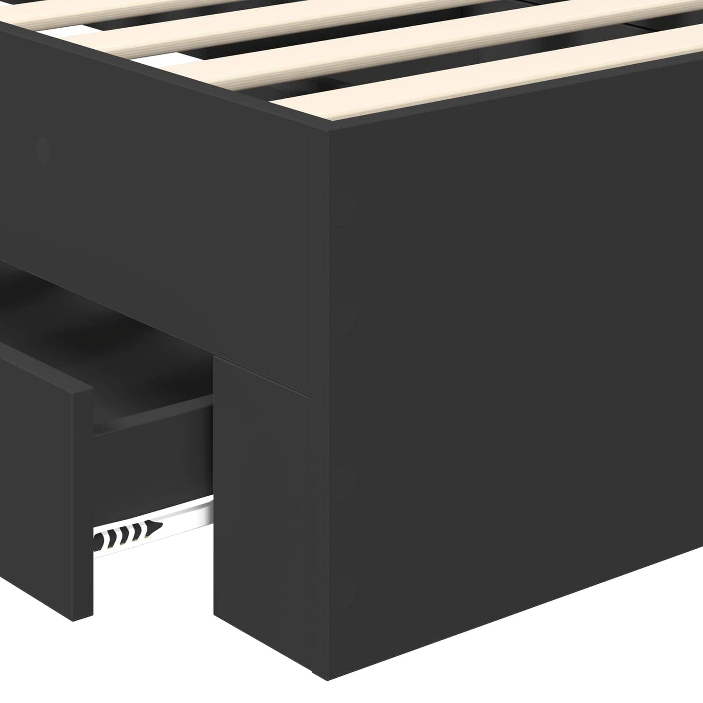 Struttura del letto con testiera Nero e Argento 75 x 190 cm