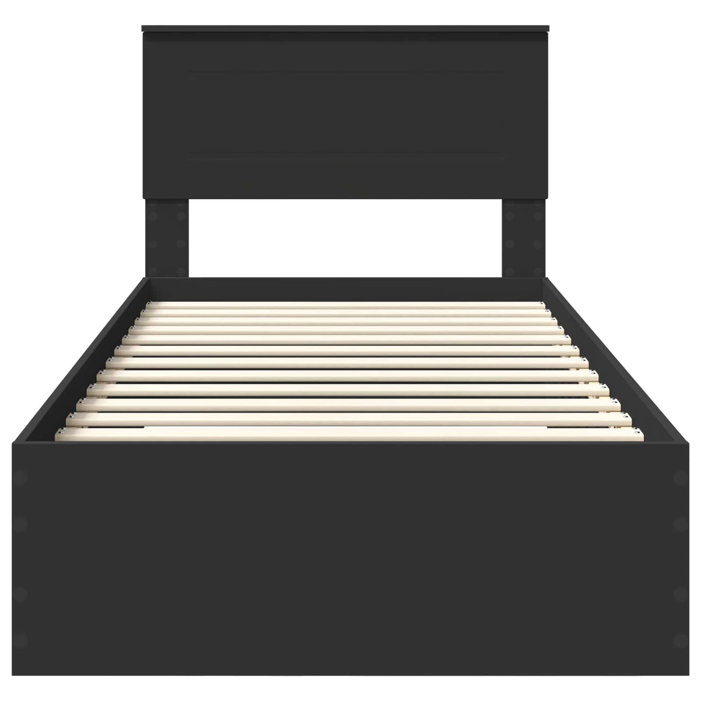 Struttura del letto con testiera Nero e Argento 75 x 190 cm