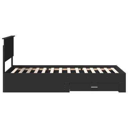 Struttura del letto con testiera Nero e Argento 75 x 190 cm