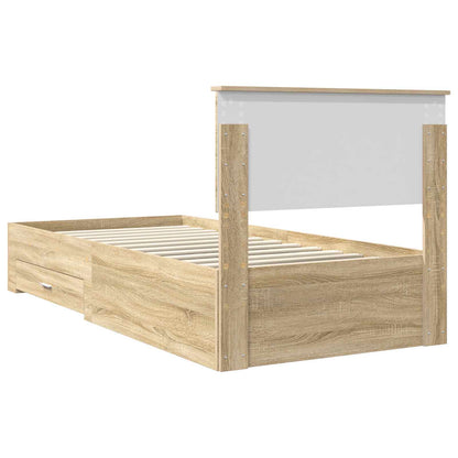 Struttura del letto Rovere Sonoma e Argento 75 x 190 cm | homemem39