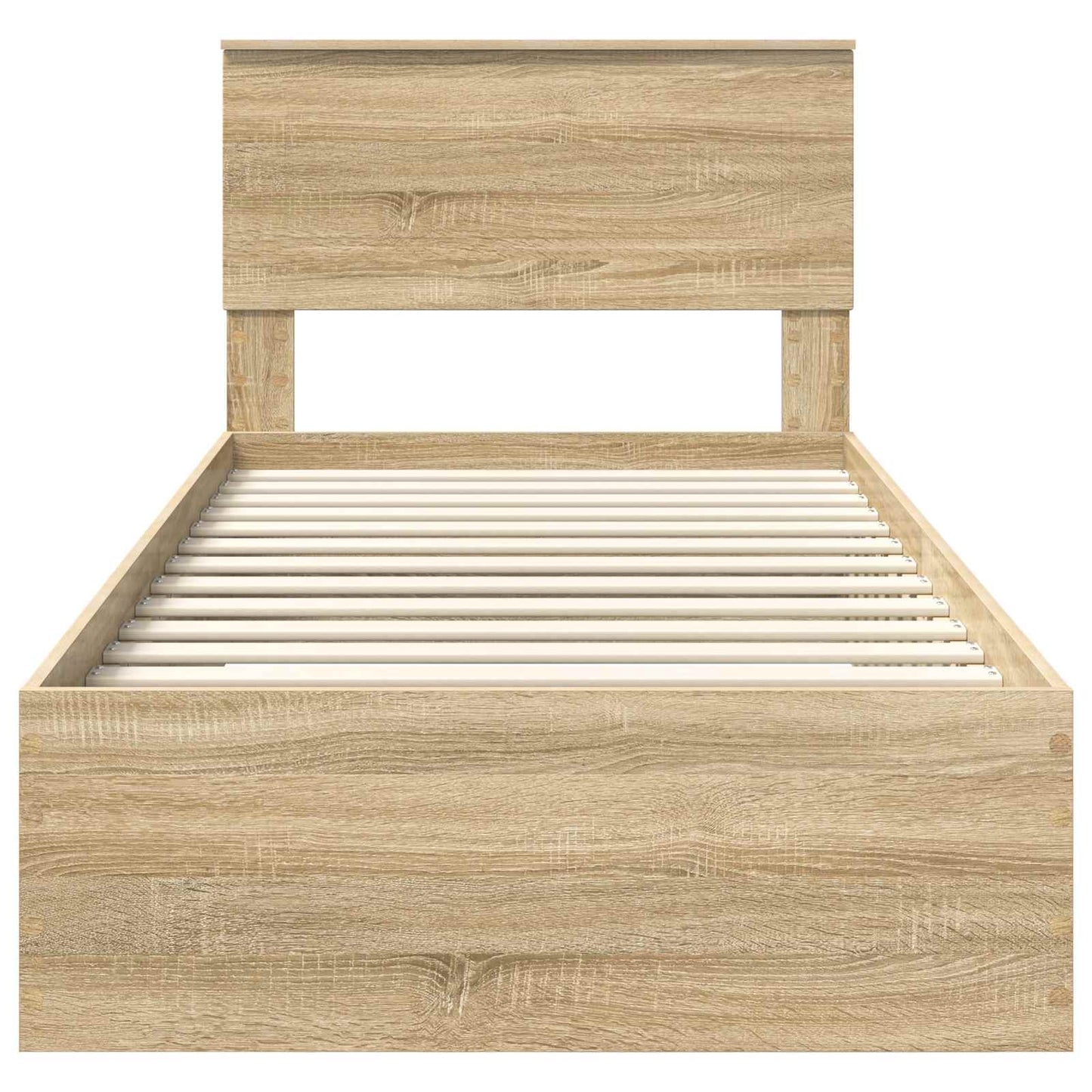 Struttura del letto Rovere Sonoma e Argento 75 x 190 cm | homemem39