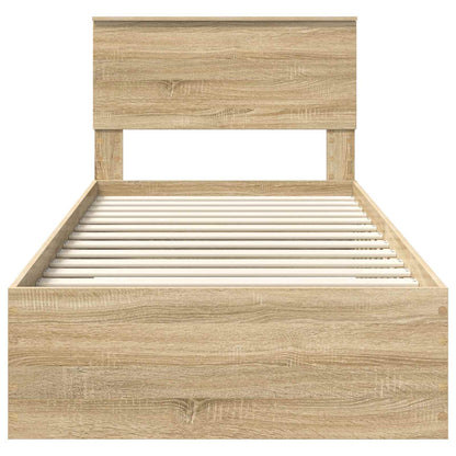 Struttura del letto Rovere Sonoma e Argento 75 x 190 cm | homemem39