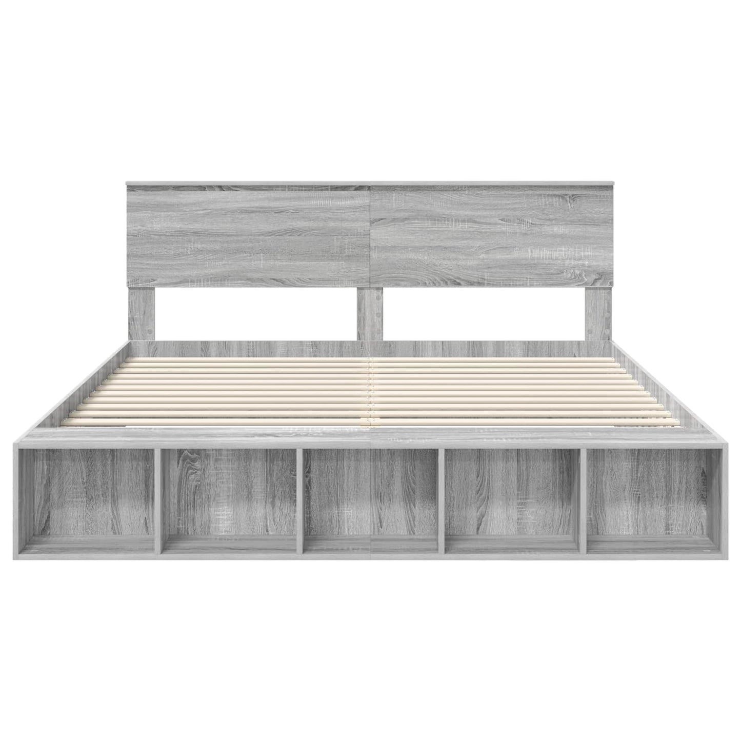 Struttura del letto con lo scaffale Grigio Sonoma 200 x 200 cm