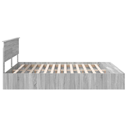 Struttura del letto con lo scaffale Grigio Sonoma 200 x 200 cm