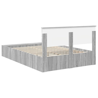 Struttura del letto con lo scaffale Grigio Sonoma 150 x 200 cm
