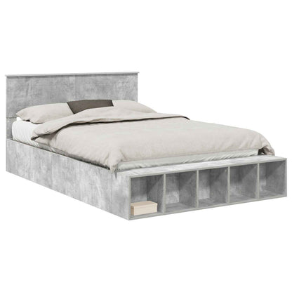 Struttura del letto con lo scaffale Grigio cemento 140 x 190 cm