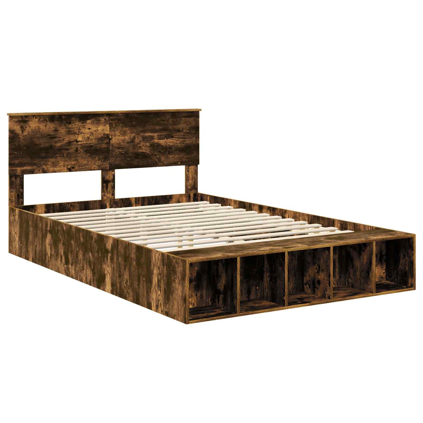 Struttura del letto Rovere fumé 140 x 190 cm Legno multistrato