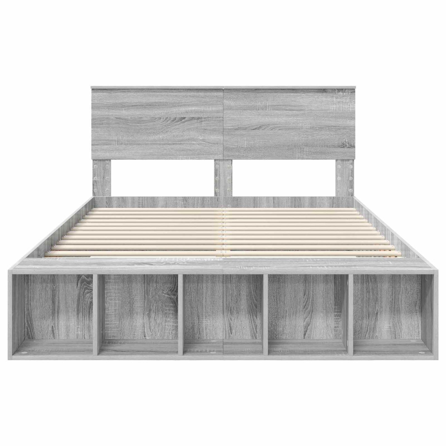 Struttura del letto con lo scaffale Grigio Sonoma 140 x 190 cm