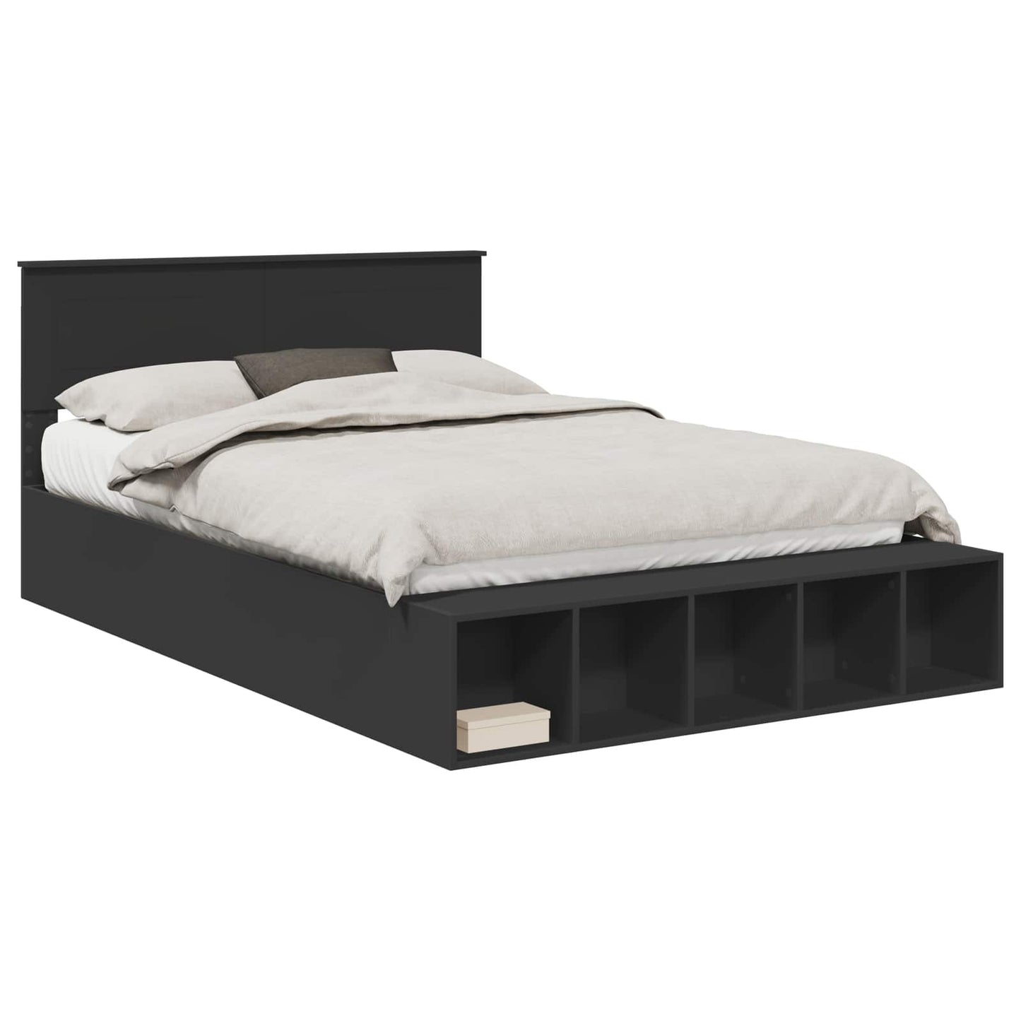 Struttura del letto Nero 140 x 200 cm Legno multistrato