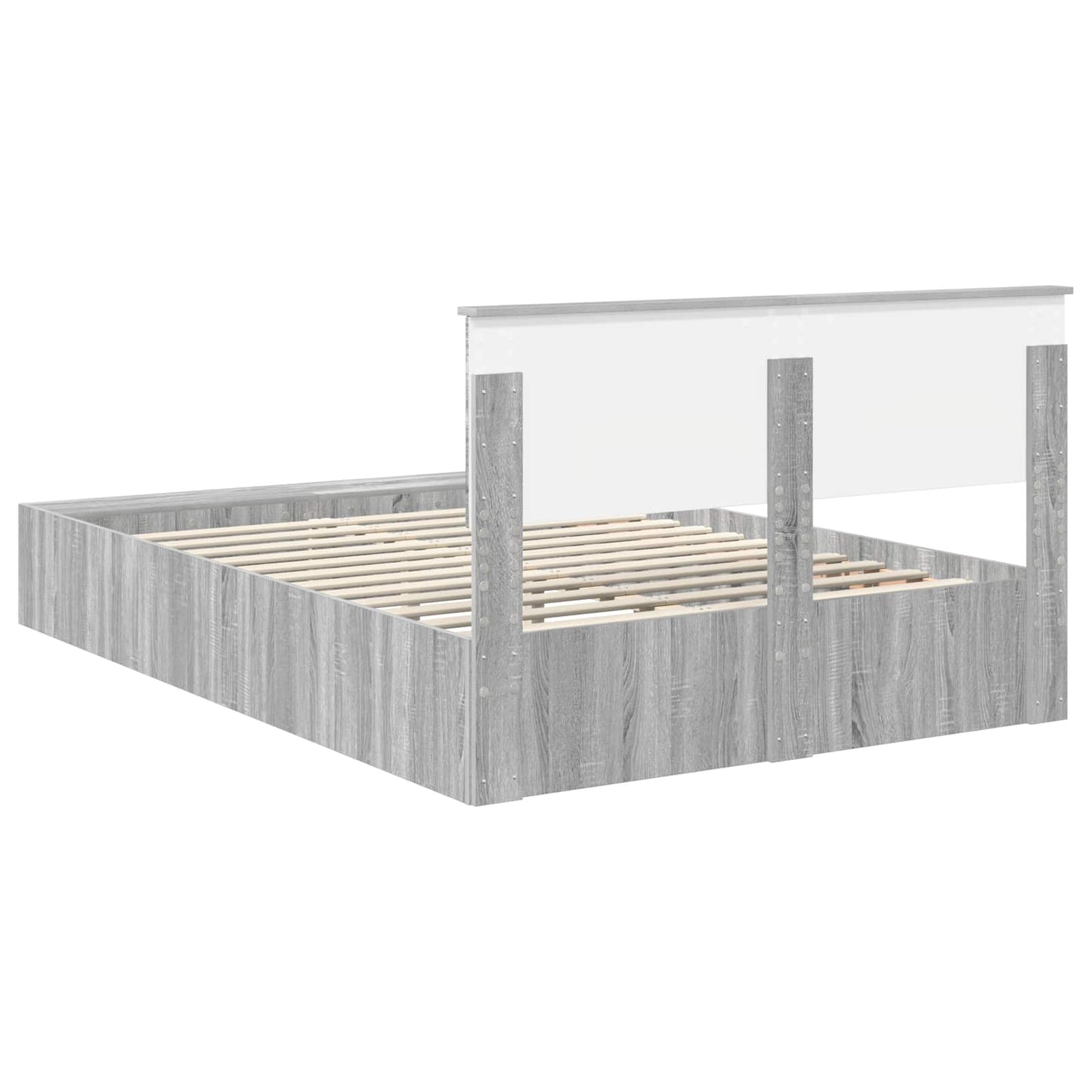 Struttura del letto con lo scaffale Grigio Sonoma 140 x 200 cm