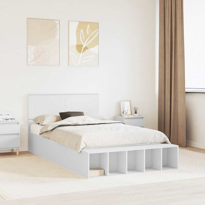 Struttura del letto Bianco 135 x 190 cm Legno multistrato