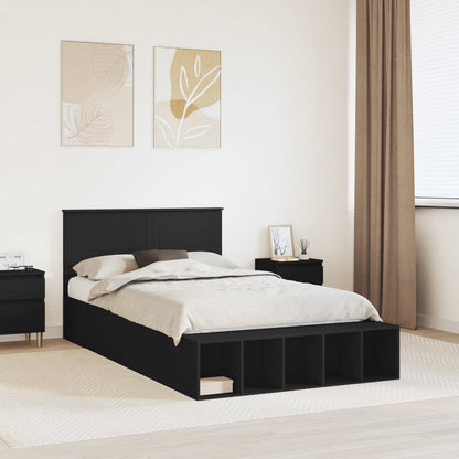 Struttura del letto Nero 135 x 190 cm Legno multistrato