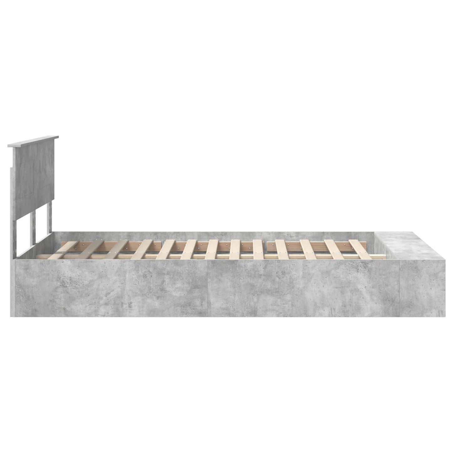 Struttura del letto con lo scaffale Grigio cemento 120 x 190 cm