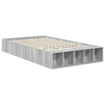 Struttura del letto con lo scaffale Grigio Sonoma 120 x 200 cm