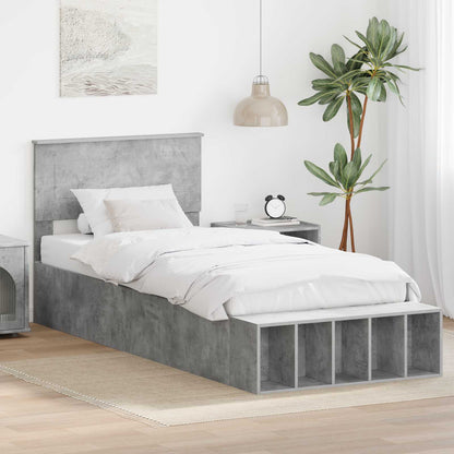 Struttura del letto con lo scaffale Grigio cemento 90 x 200 cm