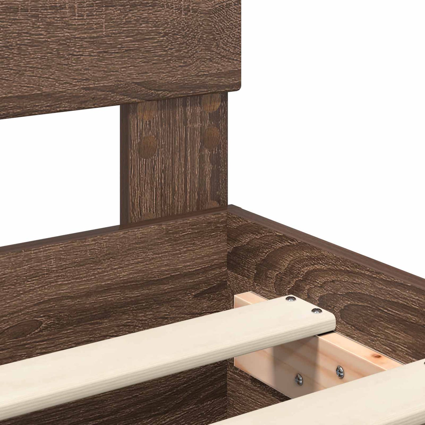 Struttura del letto con lo scaffale Rovere Marrone 90 x 190 cm