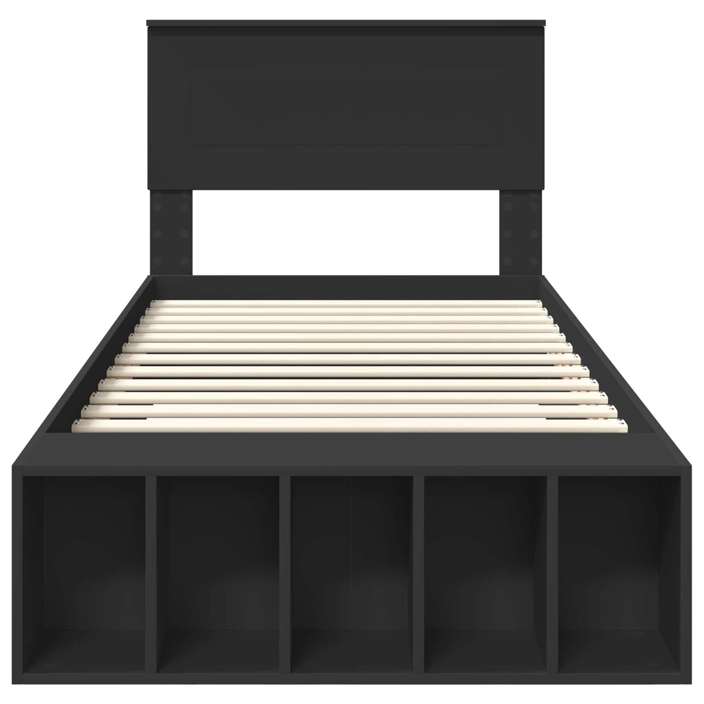 Struttura del letto Nero 75 x 190 cm Legno multistrato