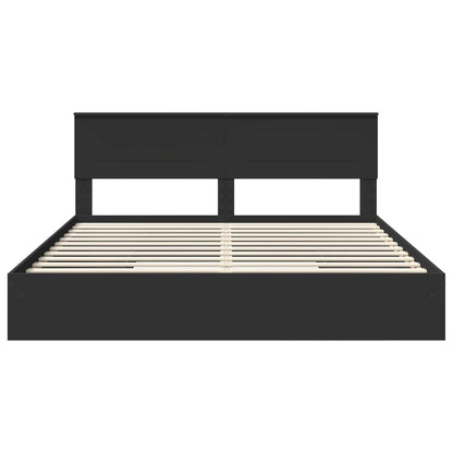 Letto con Contenitore Nero 200 x 200 cm Legno multistrato | homemem39