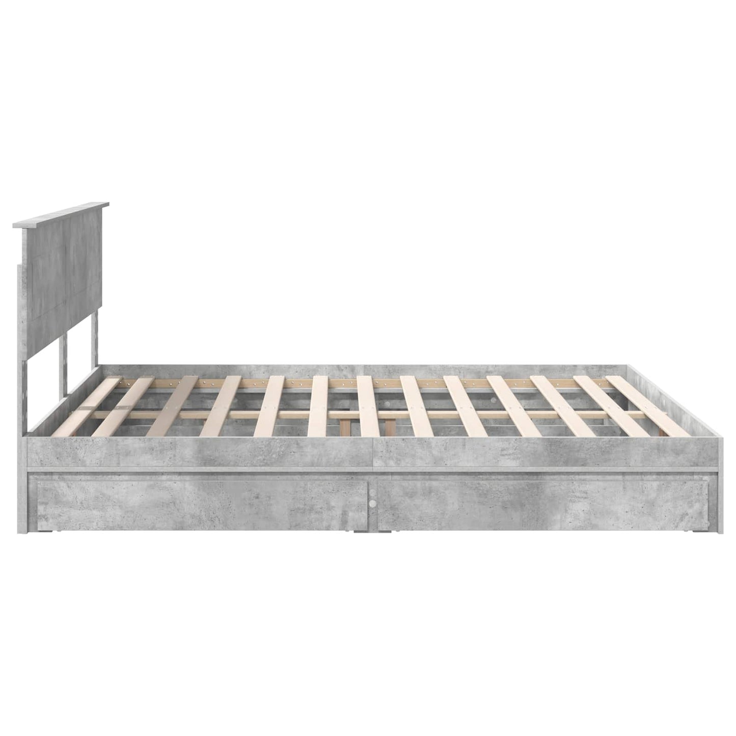 Letto con Contenitore con testiera Grigio cemento 200 x 200 cm | homemem39
