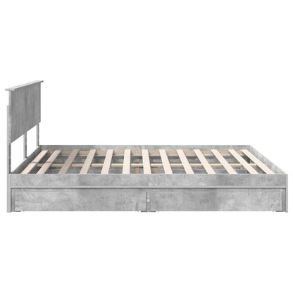 Letto con Contenitore con testiera Grigio cemento 200 x 200 cm | homemem39