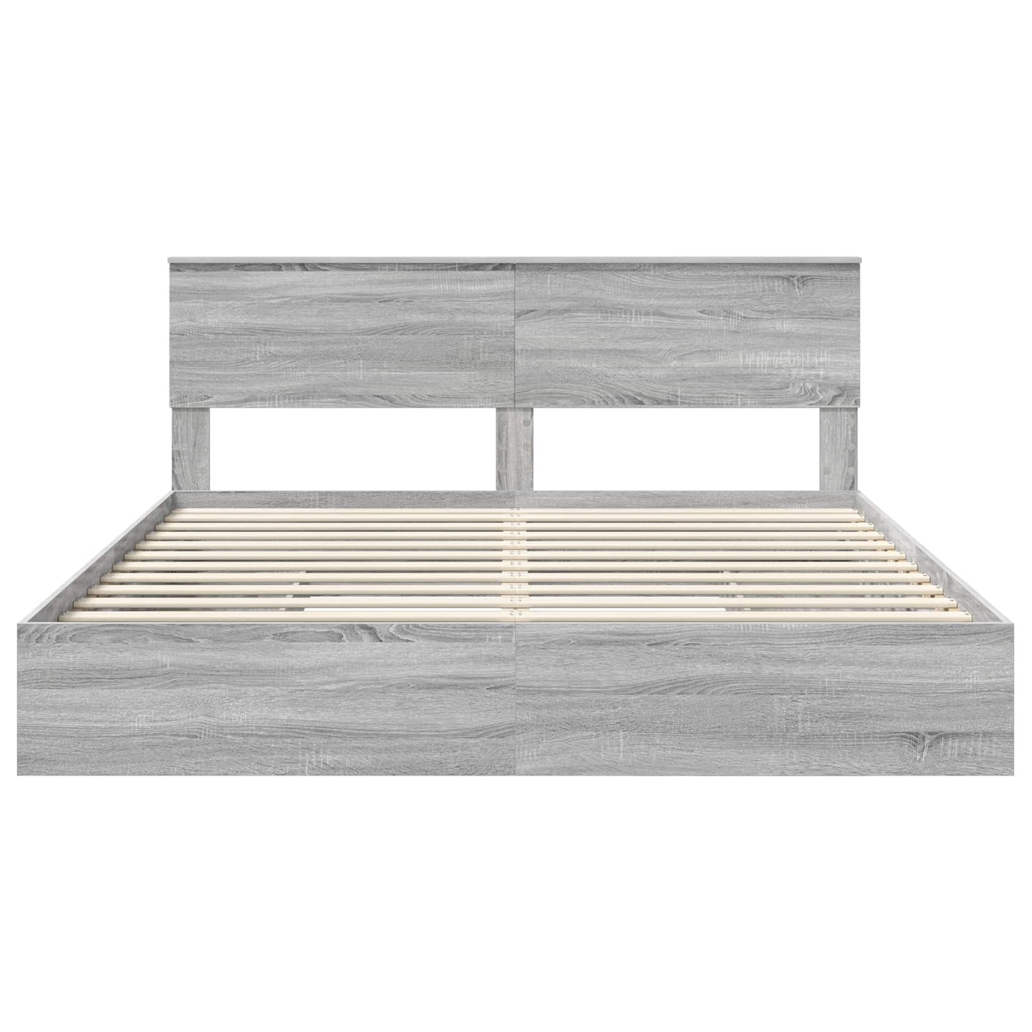 Letto con Contenitore con testiera Grigio Sonoma 200 x 200 cm | homemem39
