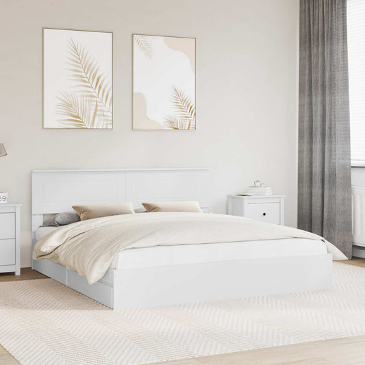 Letto con Contenitore Bianco 180 x 200 cm Legno multistrato | homemem39