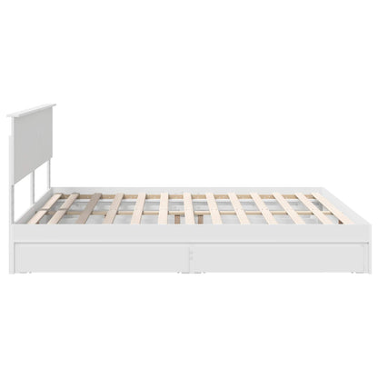Letto con Contenitore Bianco 180 x 200 cm Legno multistrato | homemem39