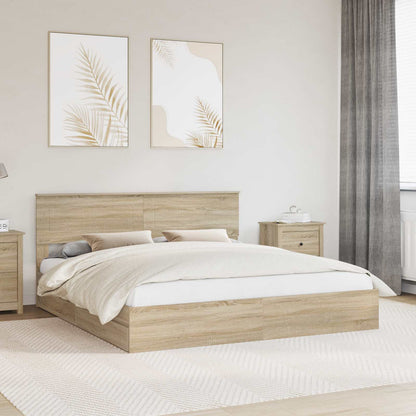 Letto con Contenitore con testiera Rovere Sonoma 180 x 200 cm | homemem39
