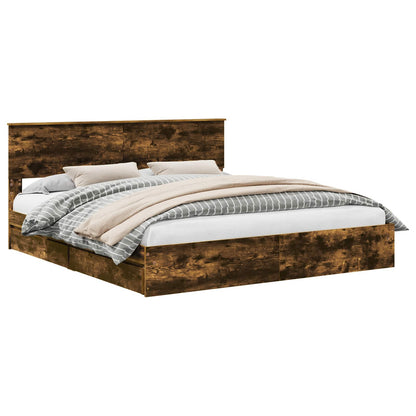 Letto con Contenitore con testiera Rovere fumé 180 x 200 cm | homemem39
