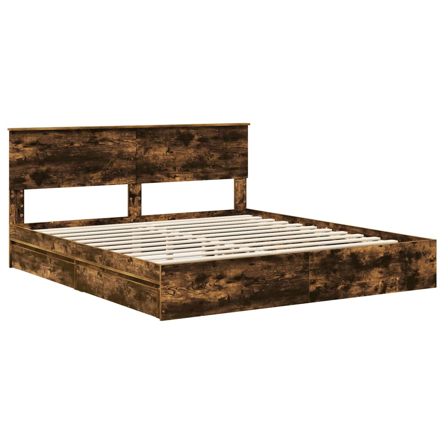 Letto con Contenitore con testiera Rovere fumé 180 x 200 cm | homemem39