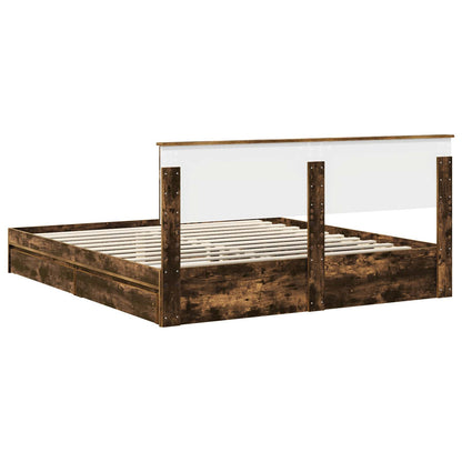 Letto con Contenitore con testiera Rovere fumé 180 x 200 cm | homemem39