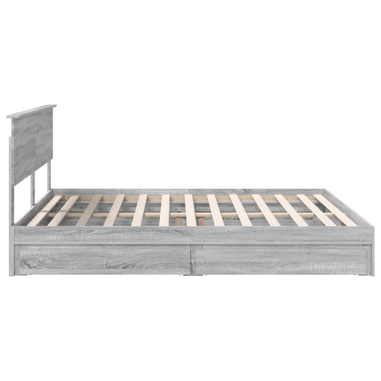 Letto con Contenitore con testiera Grigio Sonoma 180 x 200 cm | homemem39