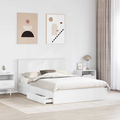 Letto con Contenitore Bianco 160 x 200 cm Legno multistrato | homemem39