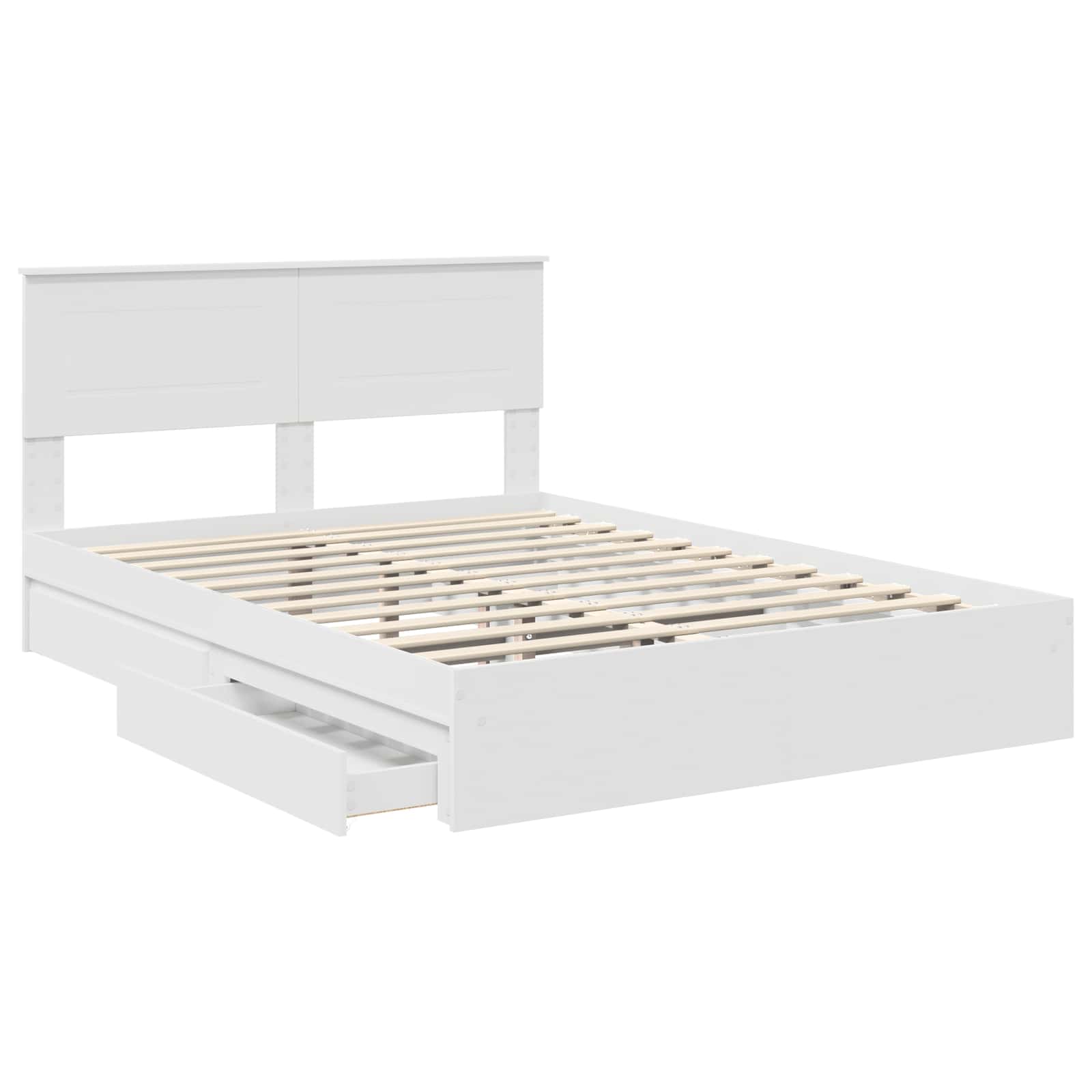 Letto con Contenitore Bianco 160 x 200 cm Legno multistrato | homemem39