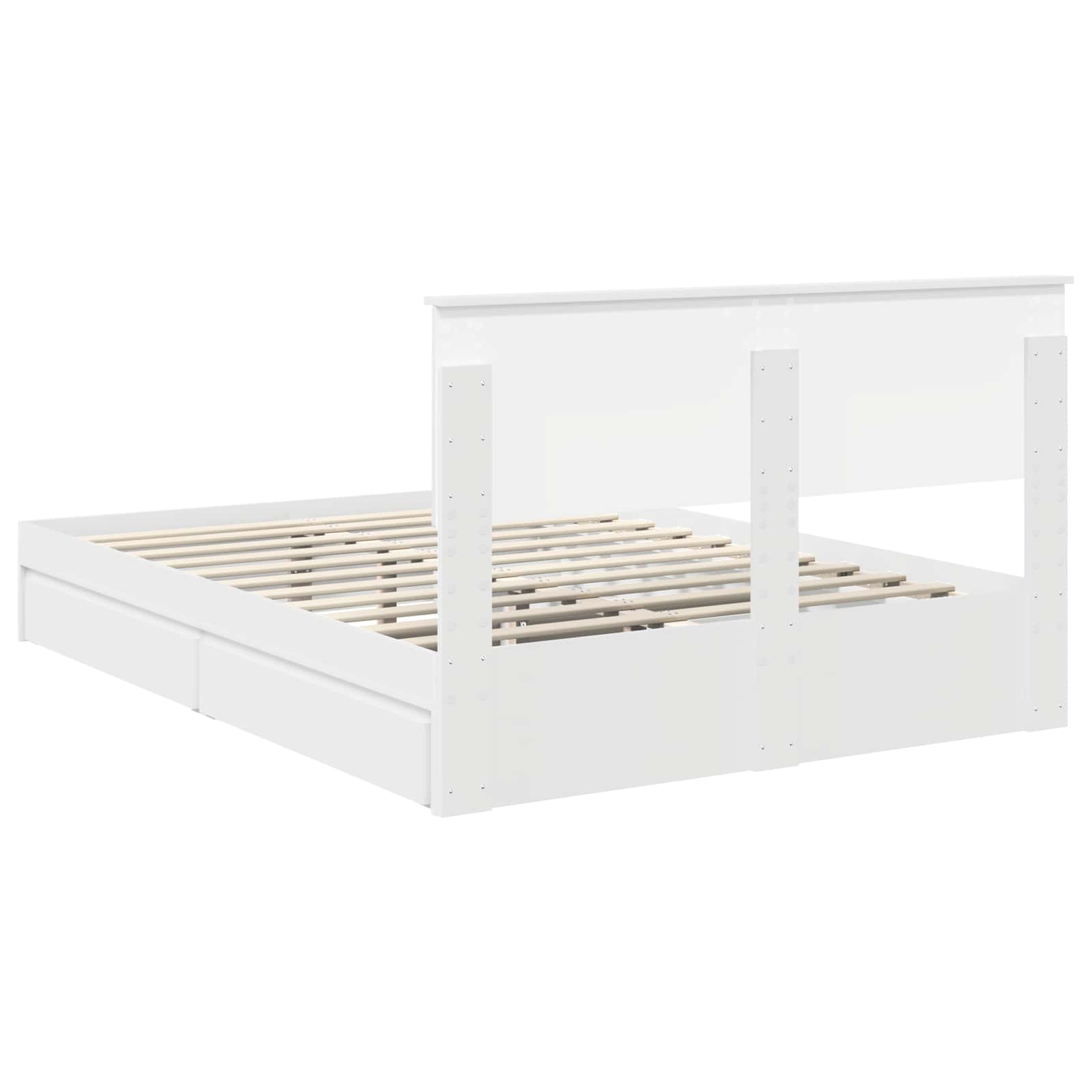 Letto con Contenitore Bianco 160 x 200 cm Legno multistrato | homemem39