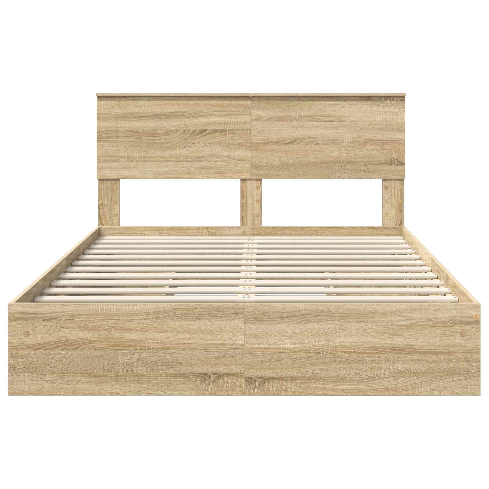 Letto con Contenitore con testiera Rovere Sonoma 160 x 200 cm | homemem39