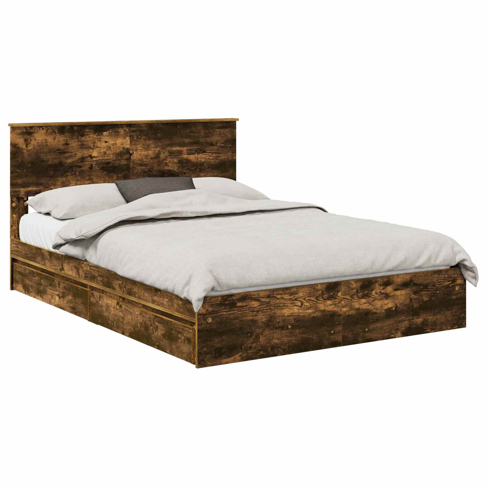 Letto con Contenitore con testiera Rovere fumé 160 x 200 cm | homemem39