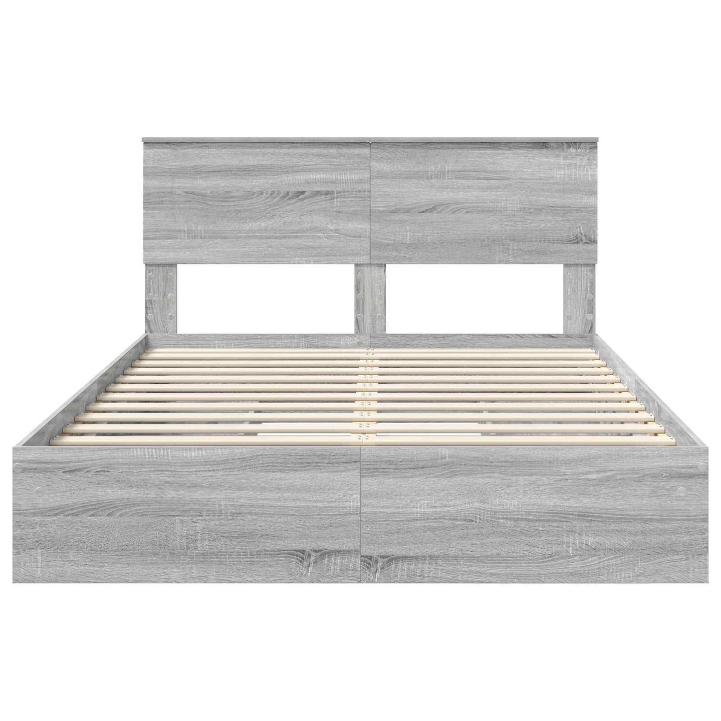 Letto con Contenitore con testiera Grigio Sonoma 160 x 200 cm | homemem39