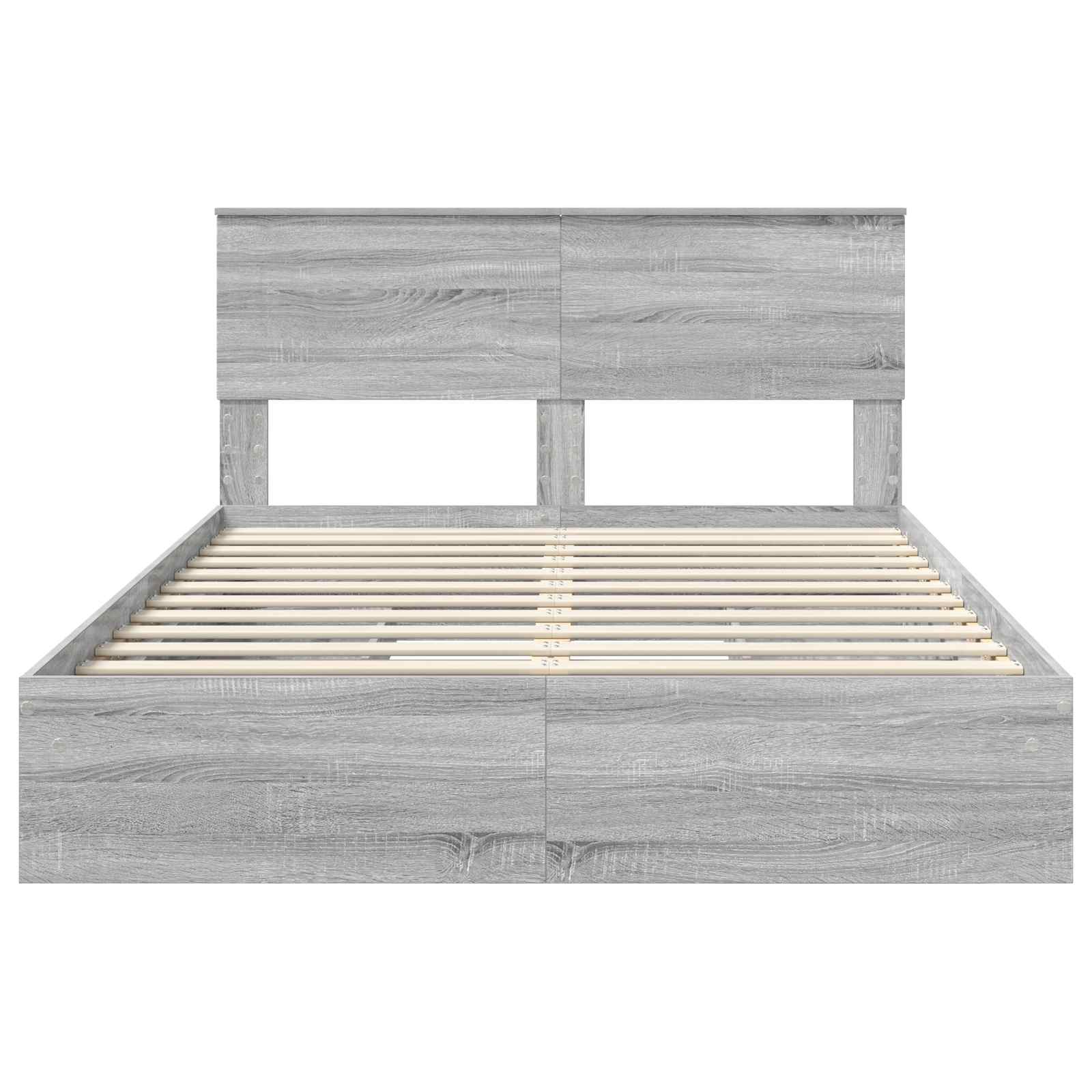 Letto con Contenitore con testiera Grigio Sonoma 160 x 200 cm | homemem39