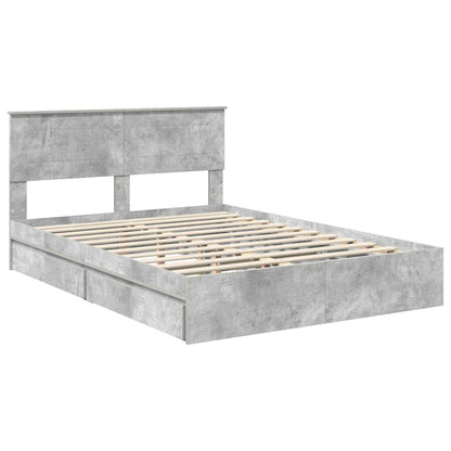 Letto con Contenitore con testiera Grigio cemento 150 x 200 cm | homemem39