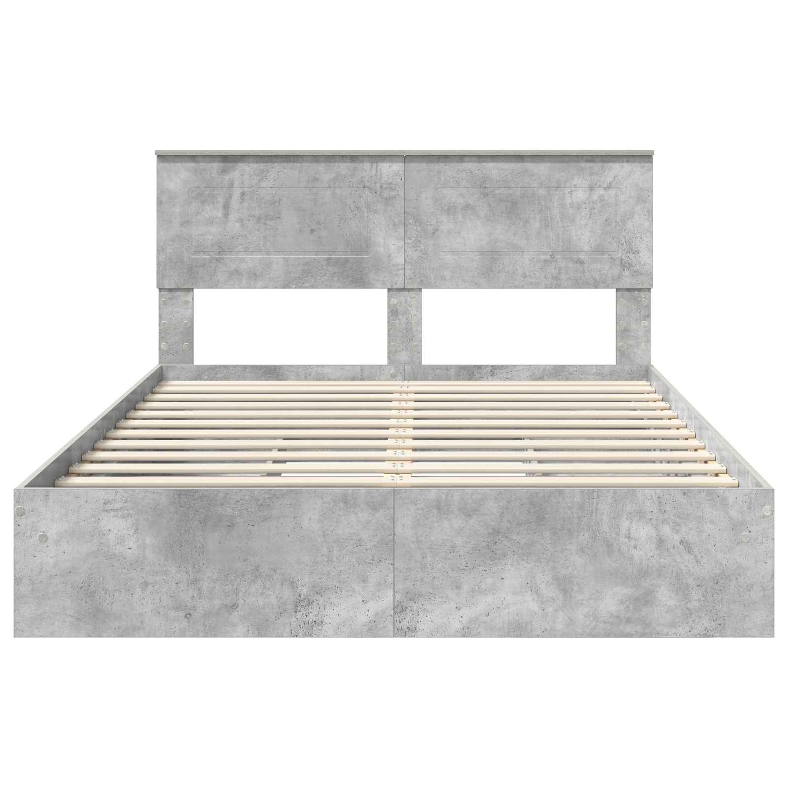 Letto con Contenitore con testiera Grigio cemento 150 x 200 cm | homemem39