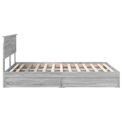 Letto con Contenitore con testiera Grigio Sonoma 150 x 200 cm | homemem39