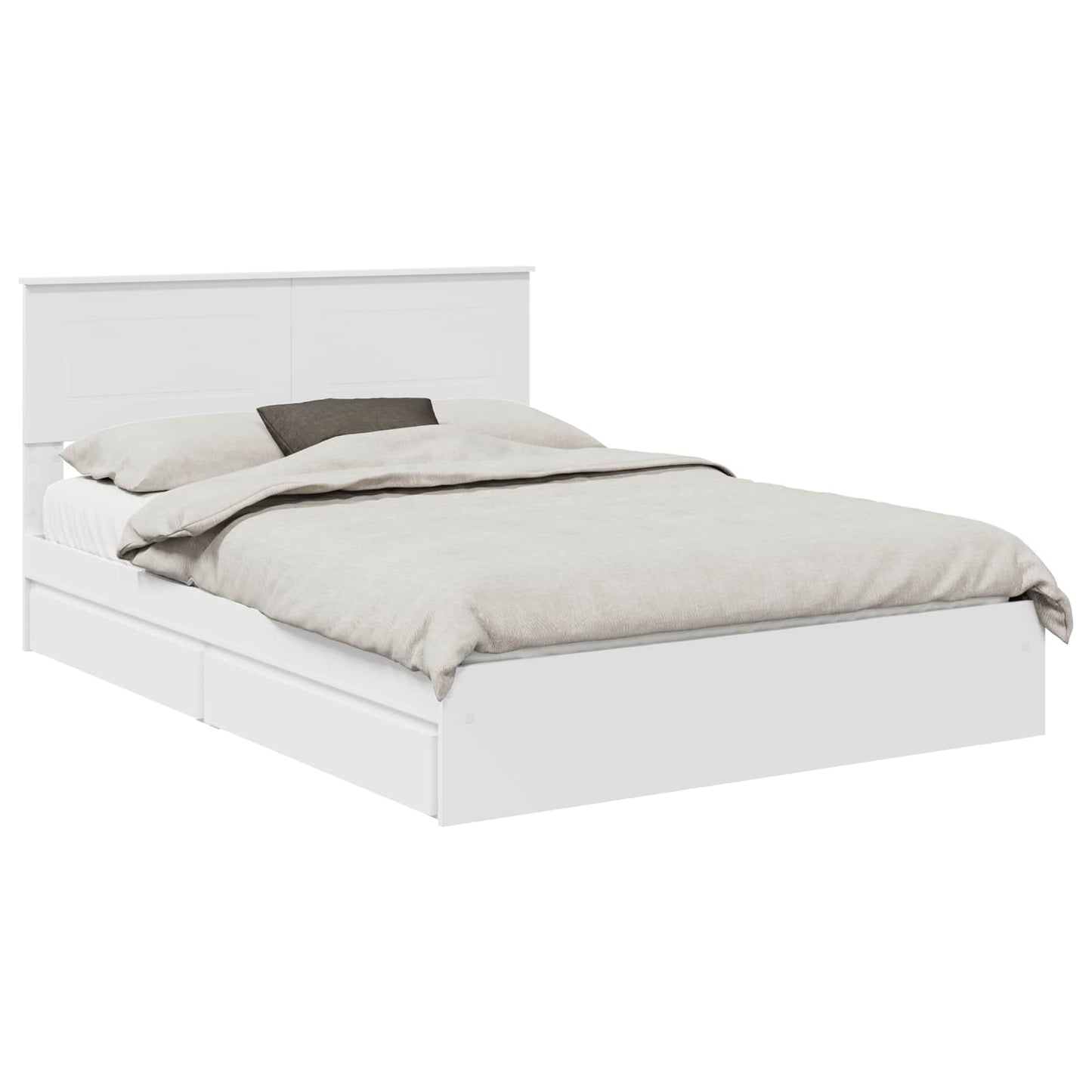 Letto con Contenitore Bianco 140 x 190 cm Legno multistrato | homemem39