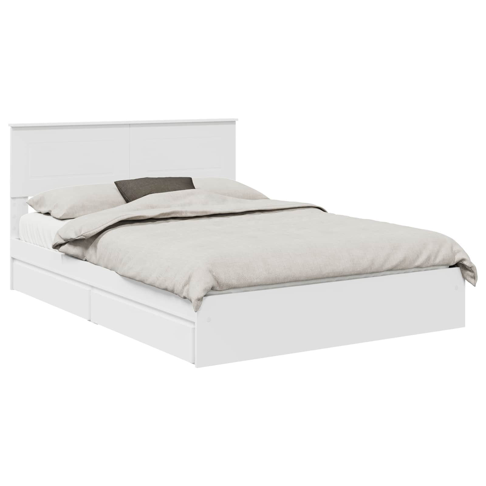 Letto con Contenitore Bianco 140 x 190 cm Legno multistrato | homemem39