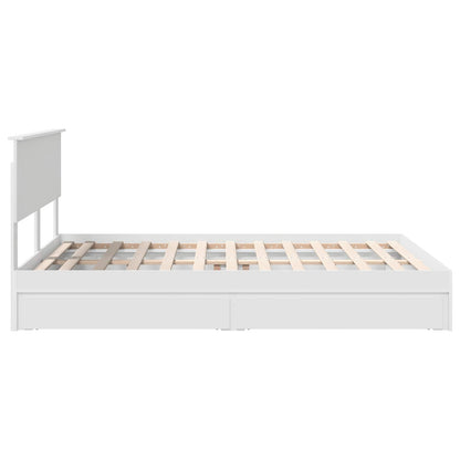 Letto con Contenitore Bianco 140 x 190 cm Legno multistrato | homemem39