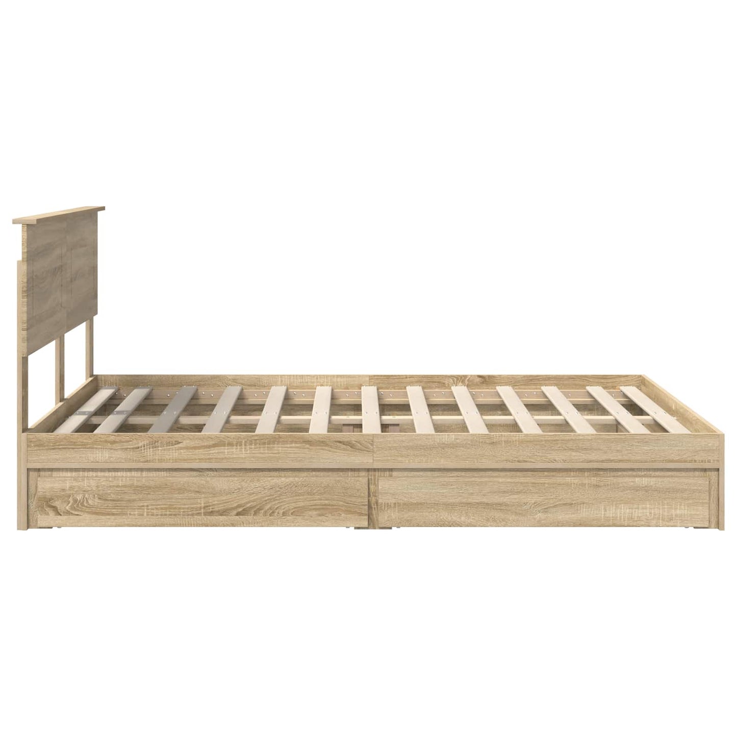 Letto con Contenitore con testiera Rovere Sonoma 140 x 190 cm | homemem39
