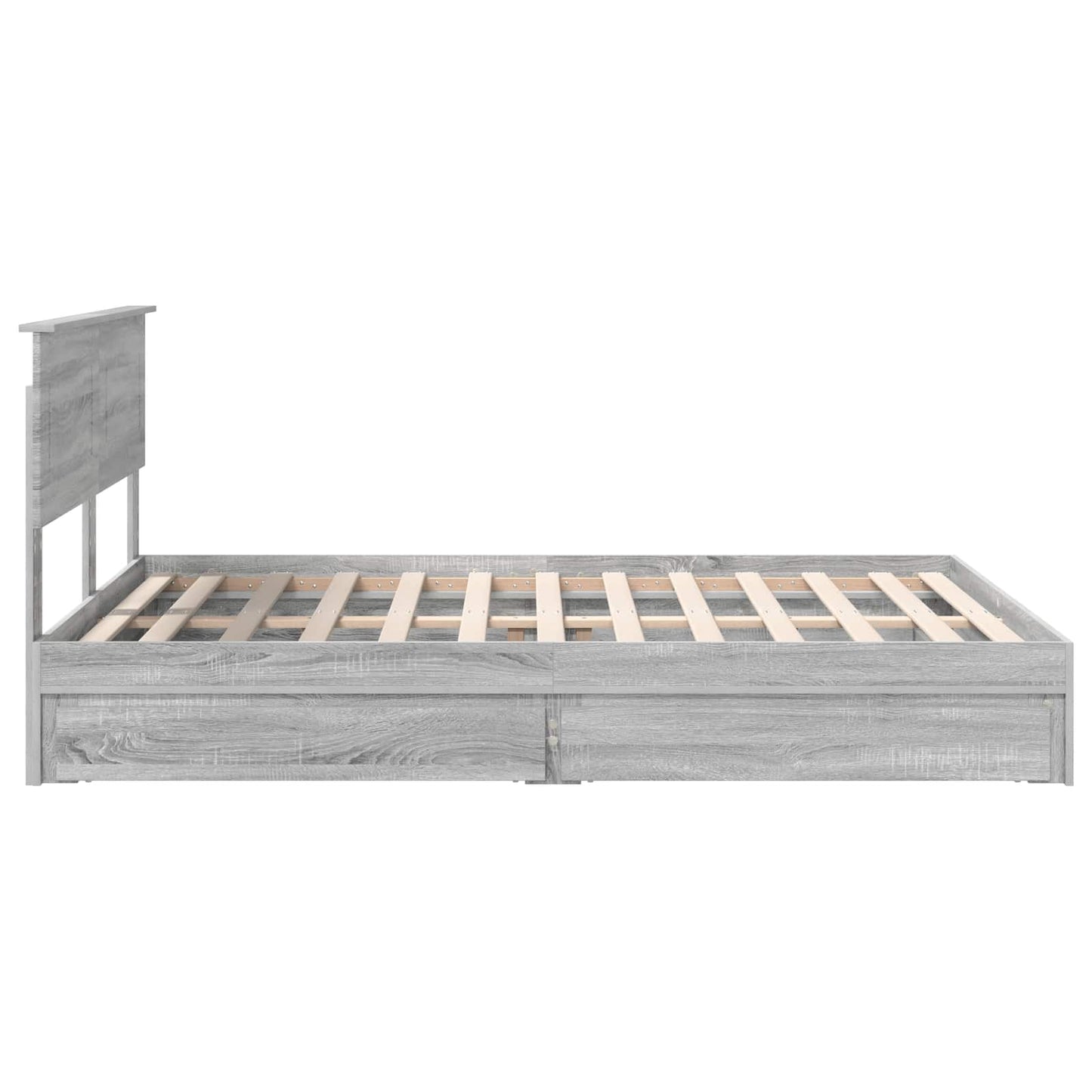 Letto con Contenitore con testiera Grigio Sonoma 140 x 200 cm | homemem39