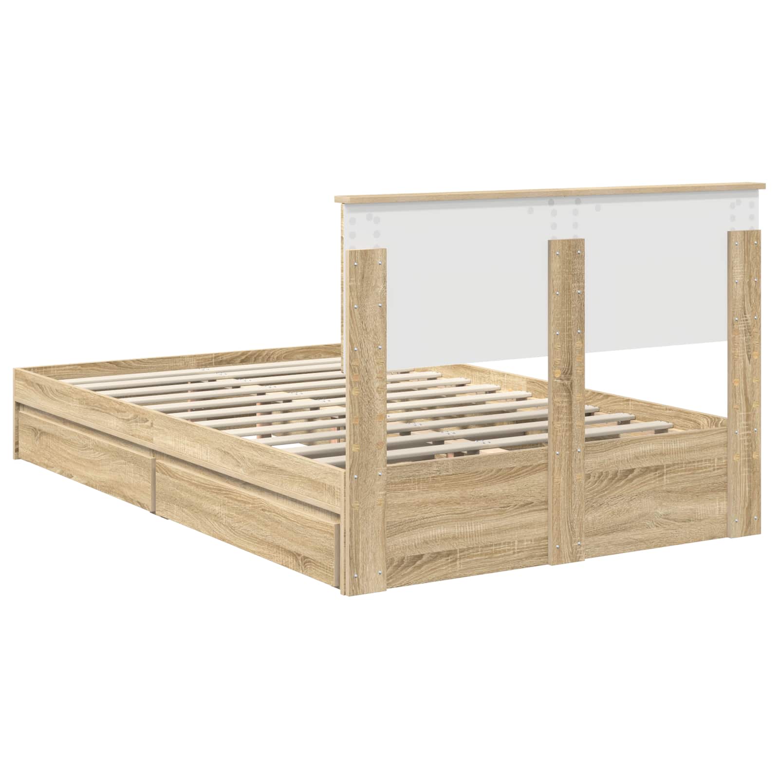 Letto con Contenitore con testiera Rovere Sonoma 135 x 190 cm | homemem39