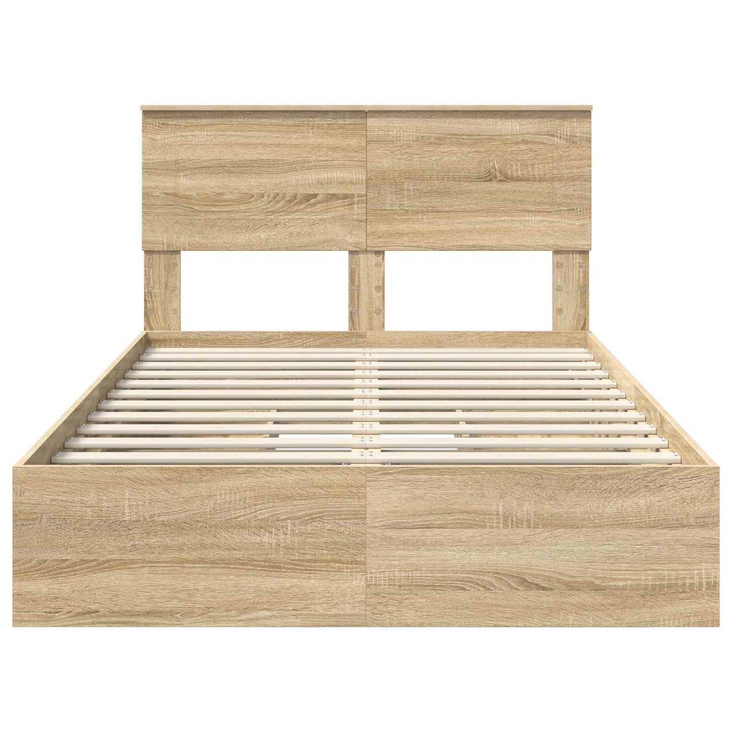 Letto con Contenitore con testiera Rovere Sonoma 135 x 190 cm | homemem39
